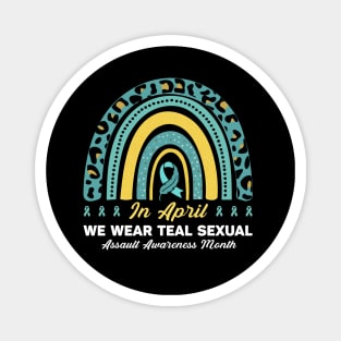 In April We Wear Teal Sexual Rainbow Magnet